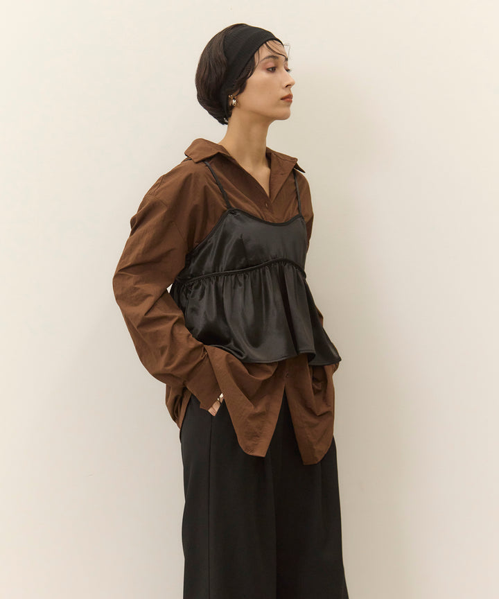 (eliuu)Wrinkle Wide Shirt