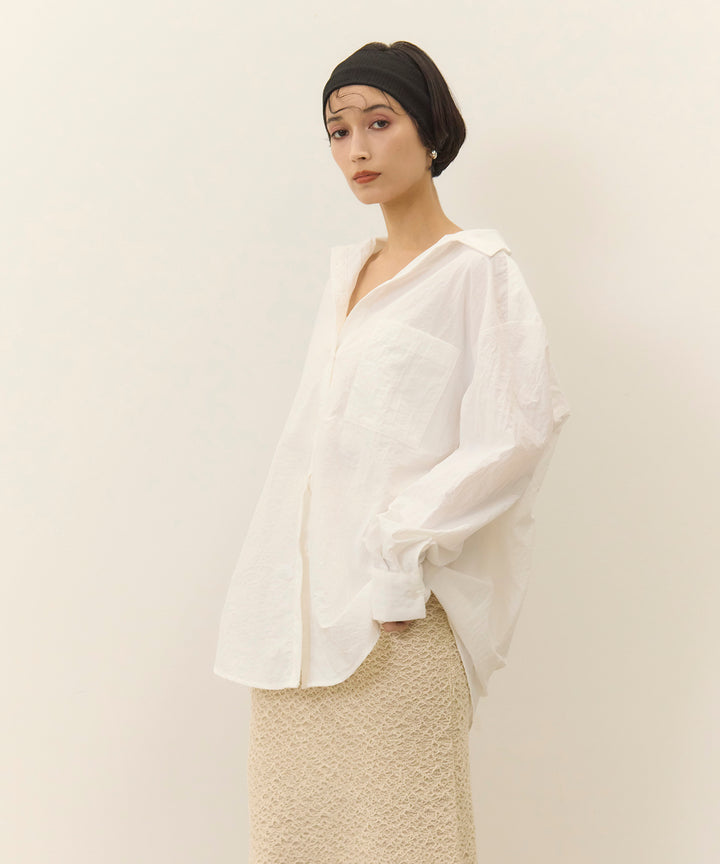 (eliuu)Wrinkle Wide Shirt