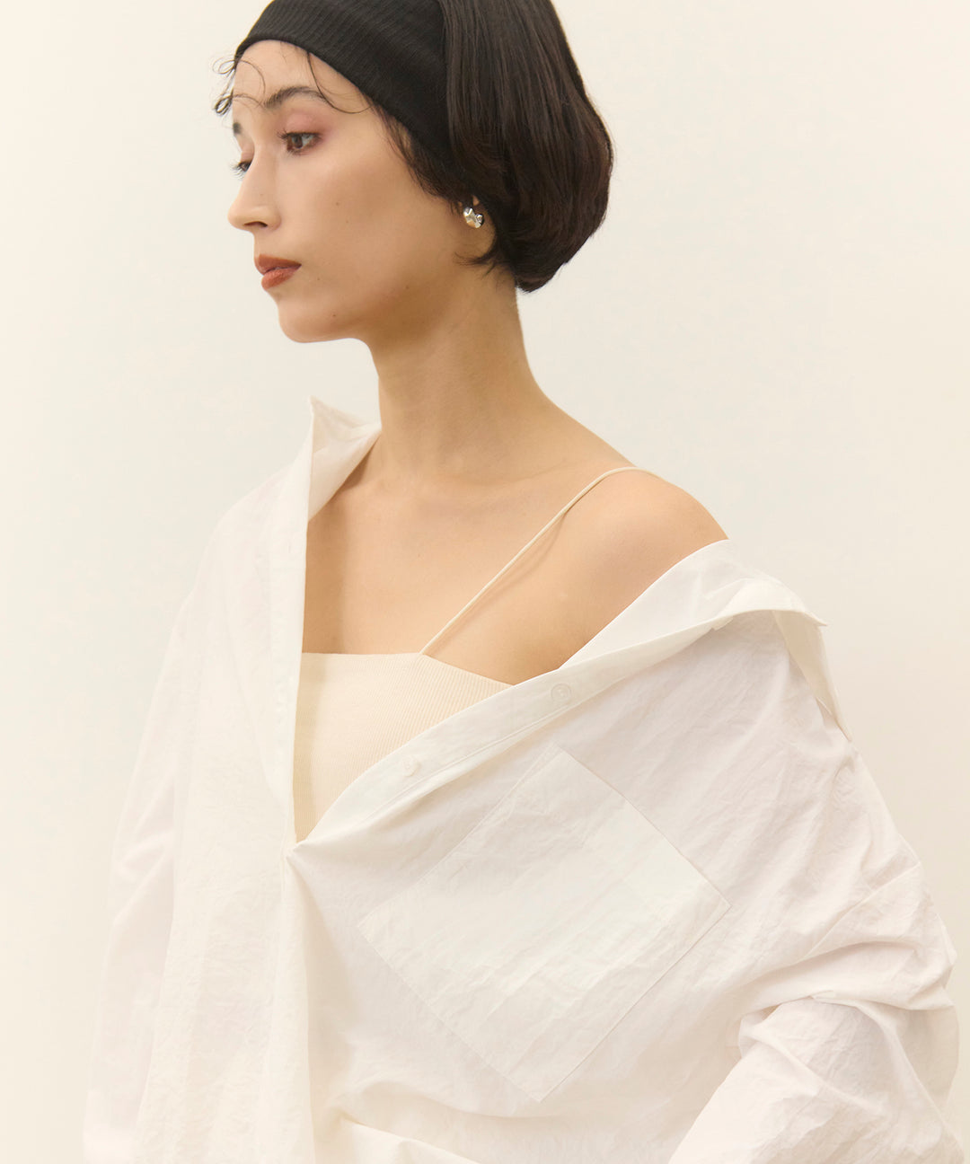 (eliuu)Wrinkle Wide Shirt