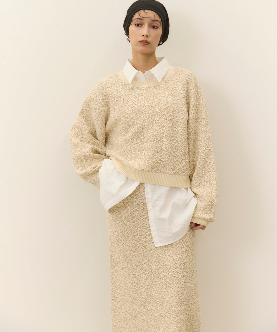 (eliuu)Melon Loop Knit Skirt