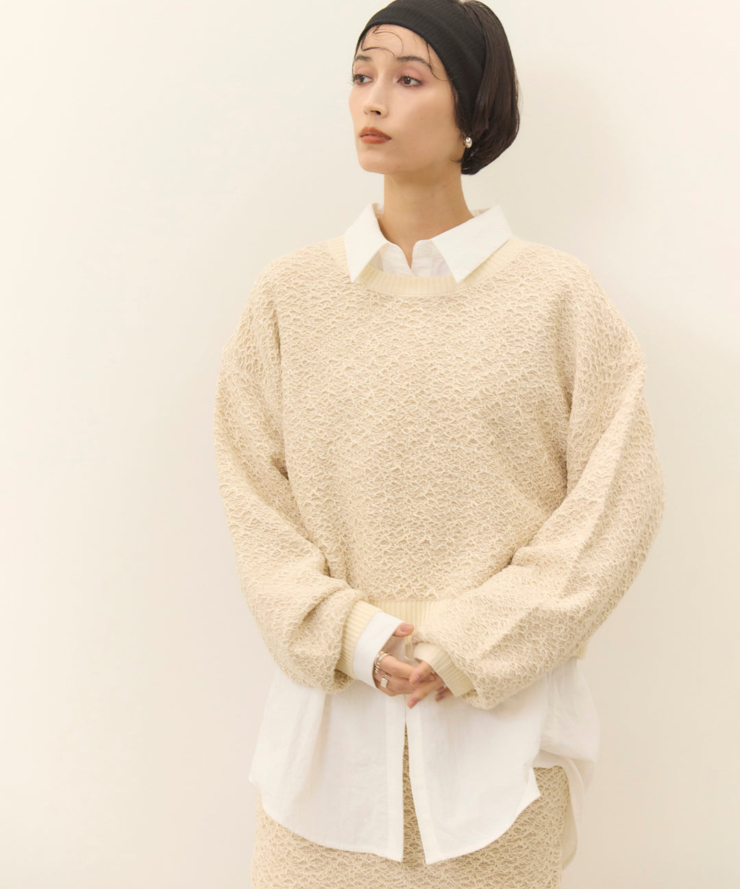 (eliuu)Melon Loop Knit Top
