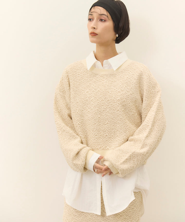 (eliuu)Melon Loop Knit Top
