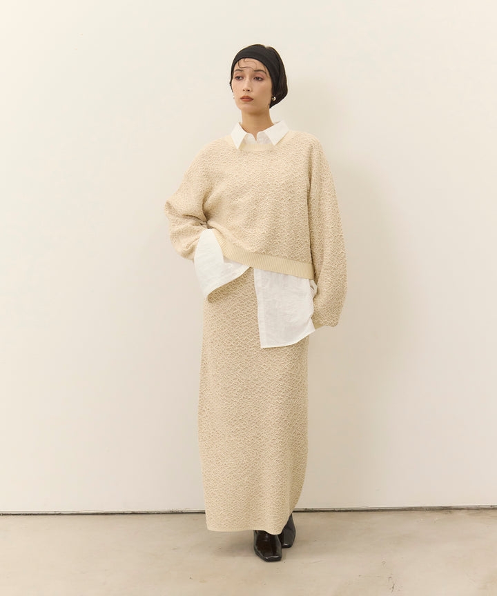 (eliuu)Melon Loop Knit Top