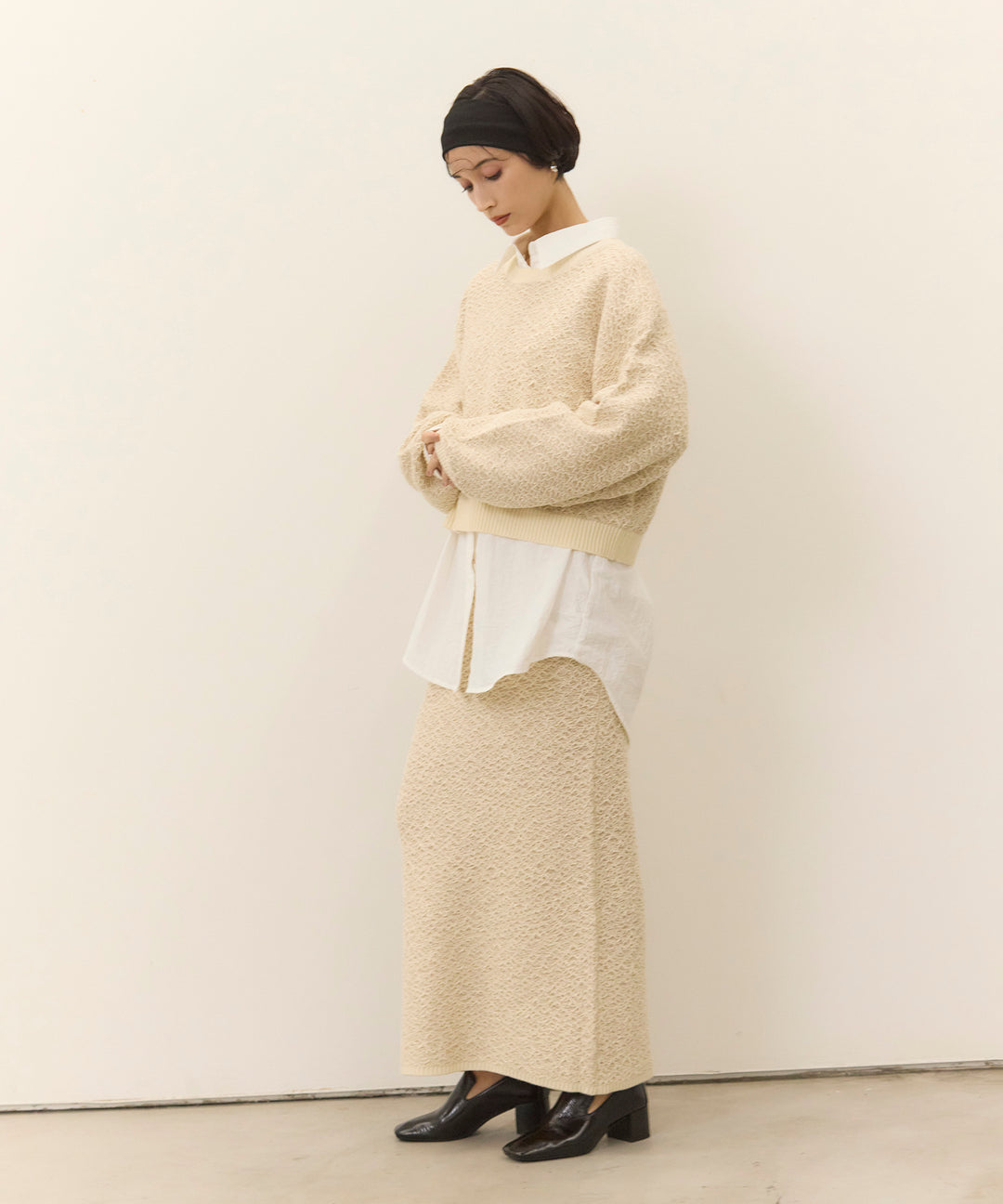 (eliuu)Melon Loop Knit Skirt