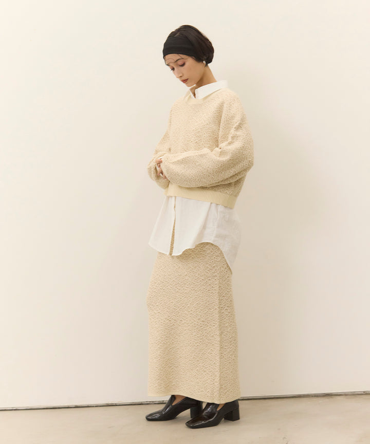 (eliuu)Melon Loop Knit Skirt