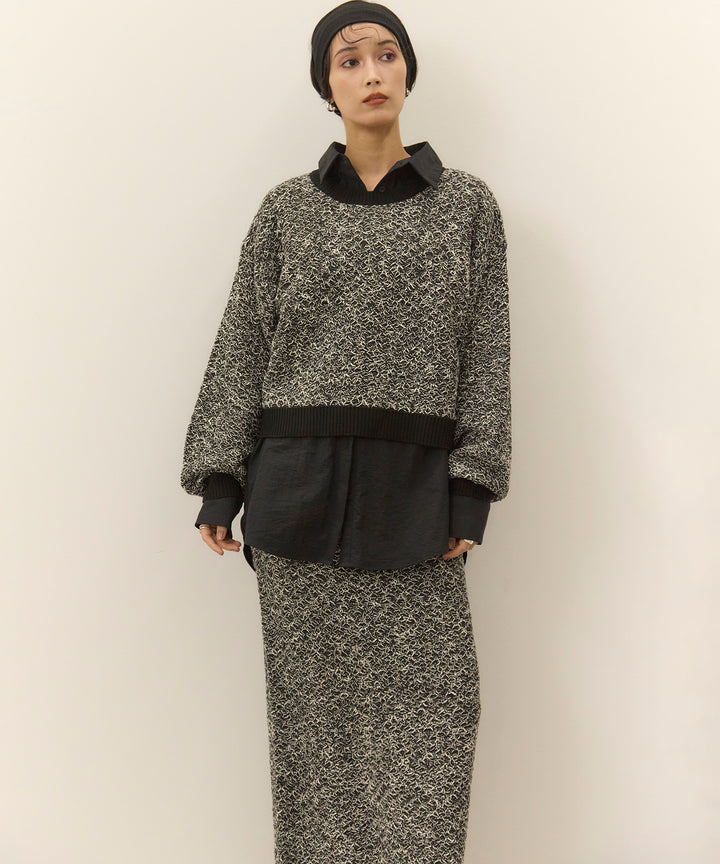 (eliuu)Melon Loop Knit Skirt
