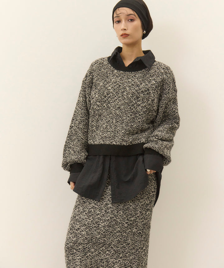 (eliuu)Melon Loop Knit Skirt