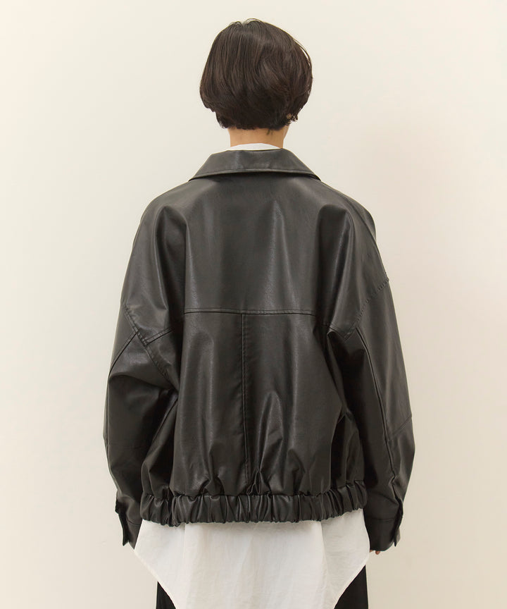 (eliuu)Fake Leather Wide BZ