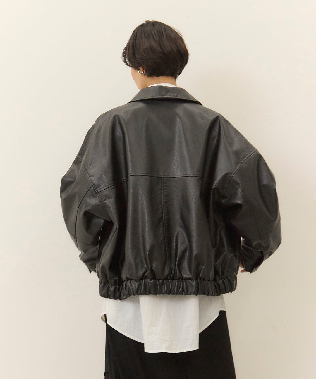 (eliuu)Fake Leather Wide BZ