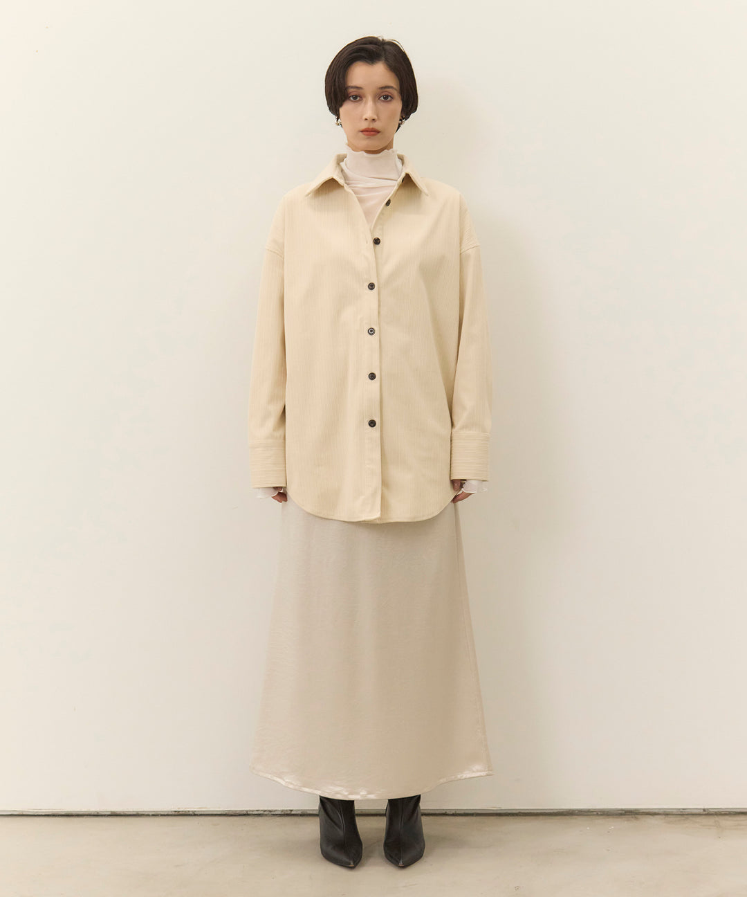 (eliuu)Satin Simple Skirt