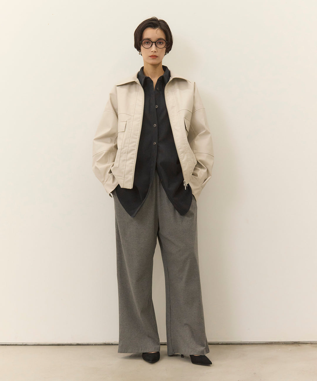 [SET]Corduroy Wide Shirt JK+Easy Cut Pants