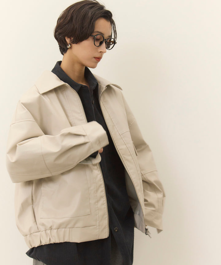 (eliuu)Fake Leather Wide BZ