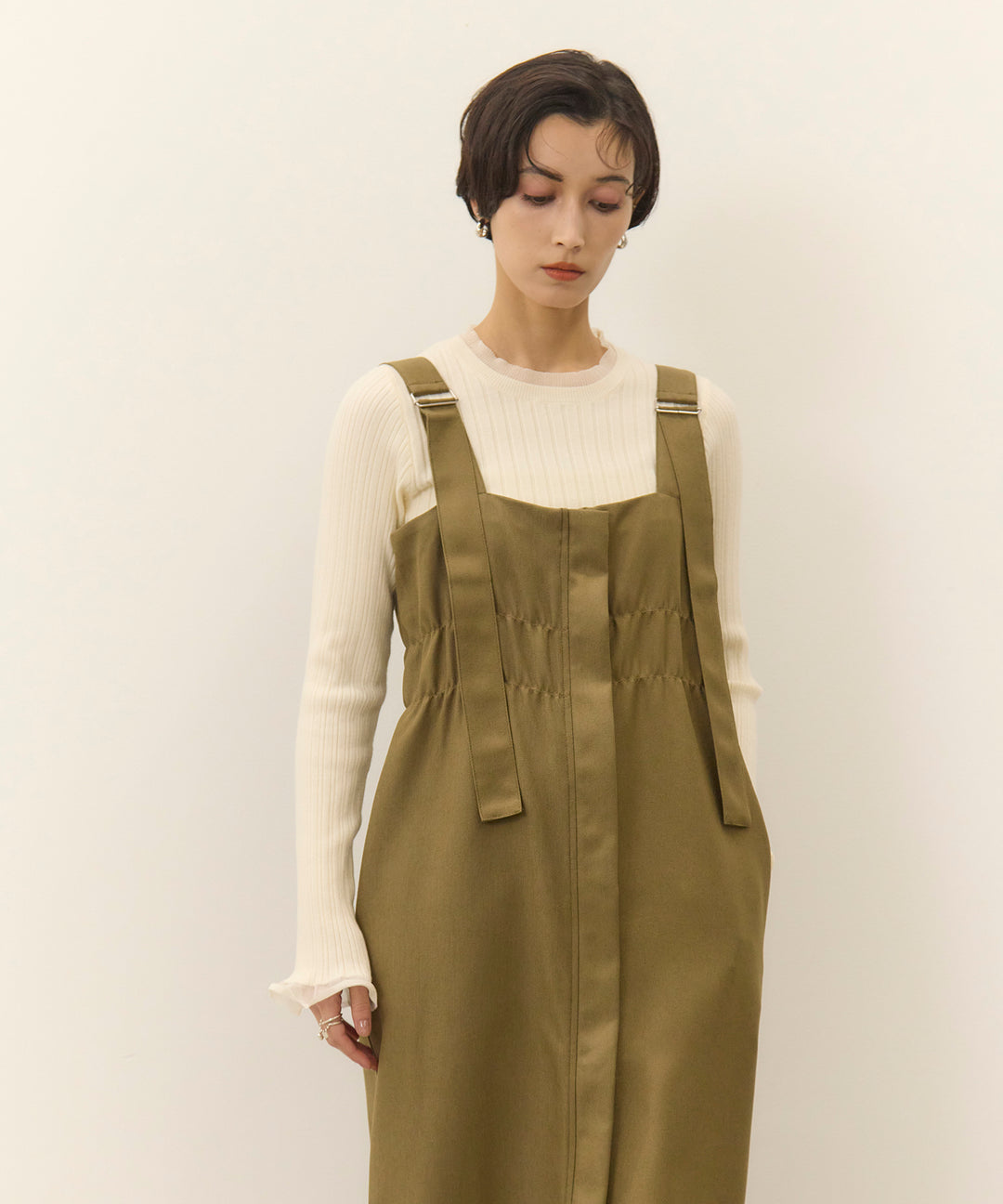 (eliuu)Sheer Mix Soft Knit Top