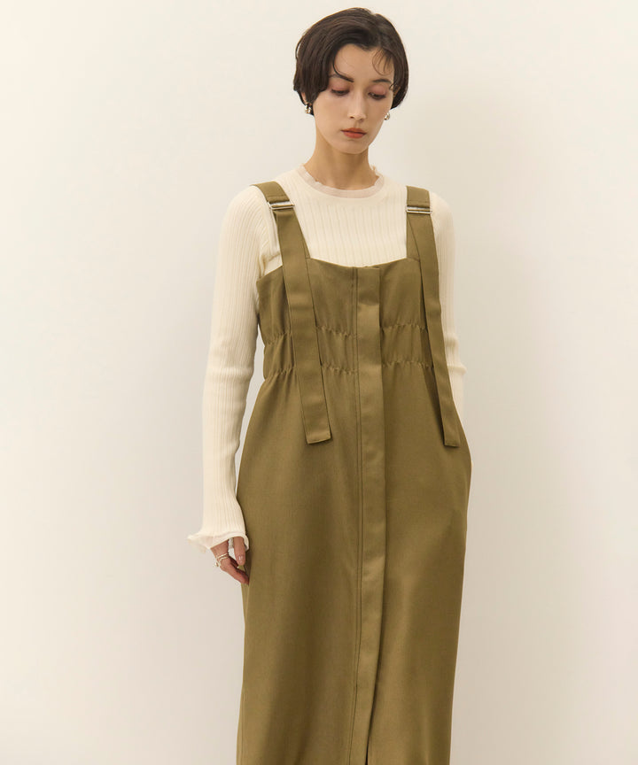 [SET]Sheer Mix Soft Knit Top+Ester Jumper Skirt OP