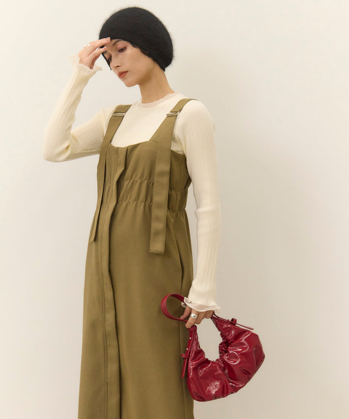(eliuu)Sheer Mix Soft Knit Top