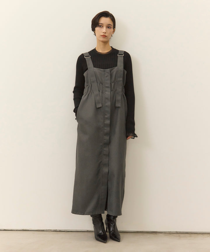 [SET]Sheer Mix Soft Knit Top+Ester Jumper Skirt OP