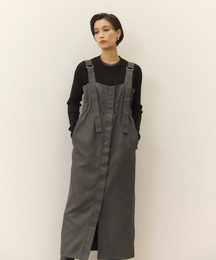 [SET]Sheer Mix Soft Knit Top+Ester Jumper Skirt OP