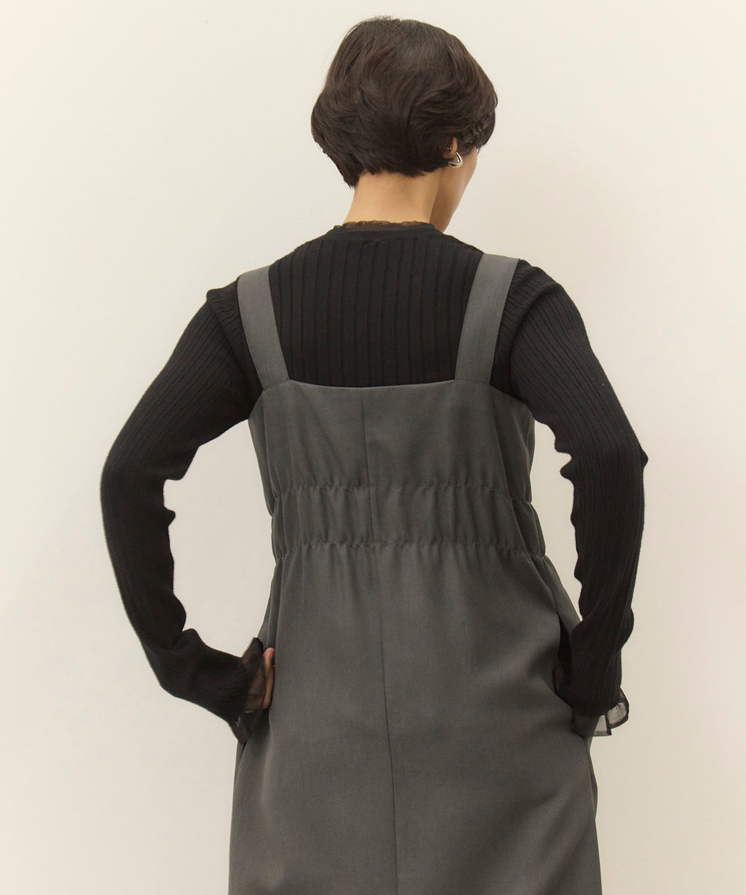 (eliuu)Sheer Mix Soft Knit Top