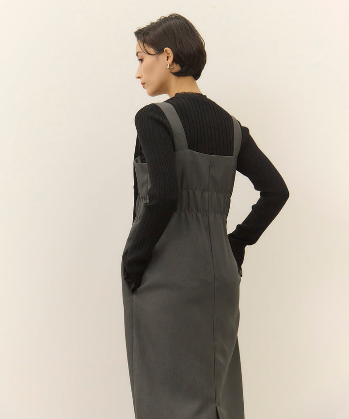[SET]Sheer Mix Soft Knit Top+Ester Jumper Skirt OP