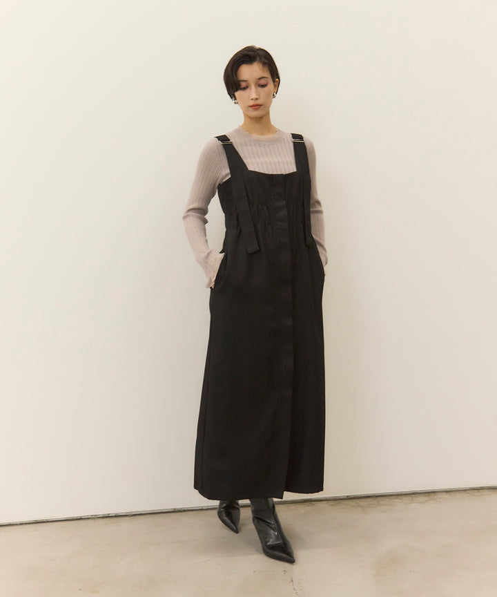 [SET]Sheer Mix Soft Knit Top+Ester Jumper Skirt OP