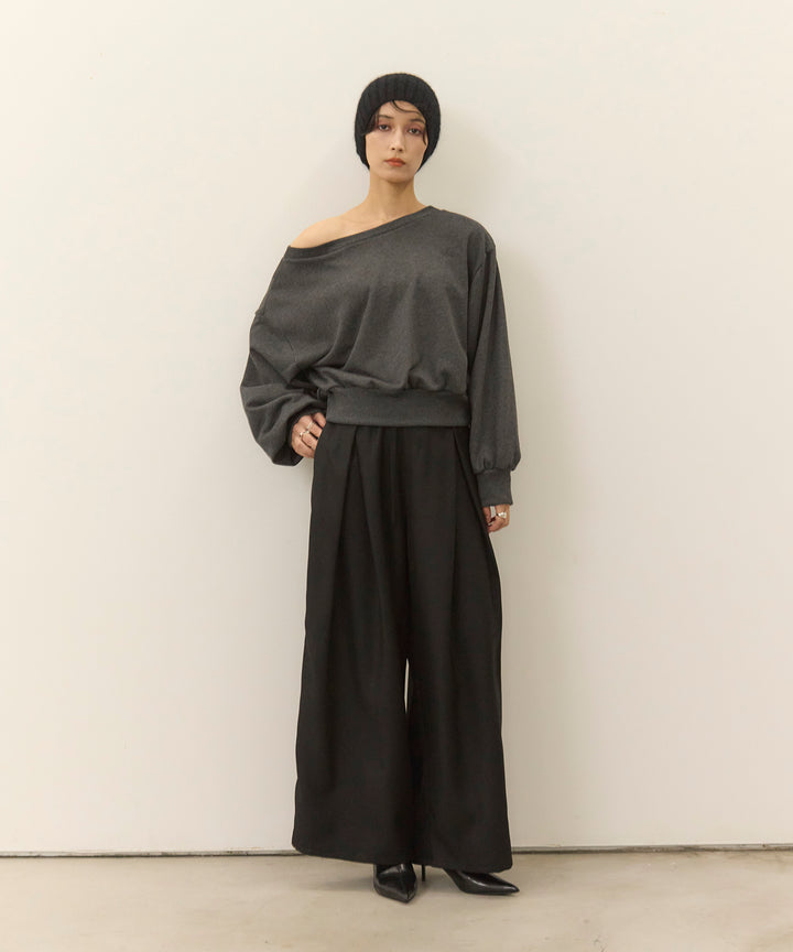 (eliuu)Sweat  Boat Neck Top
