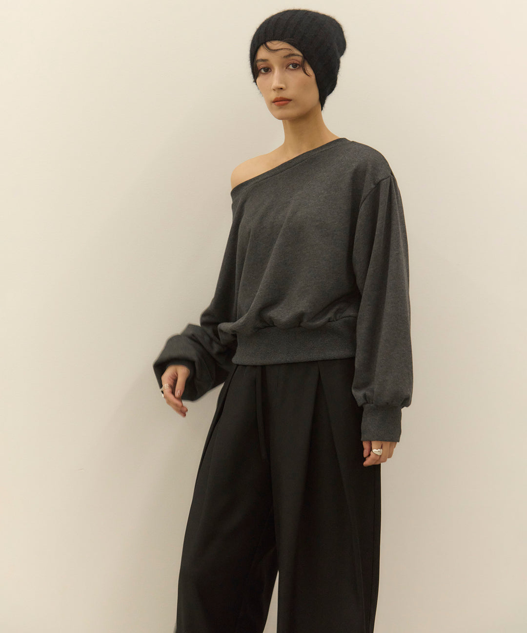 (eliuu)Wrap Belt Wide Slacks
