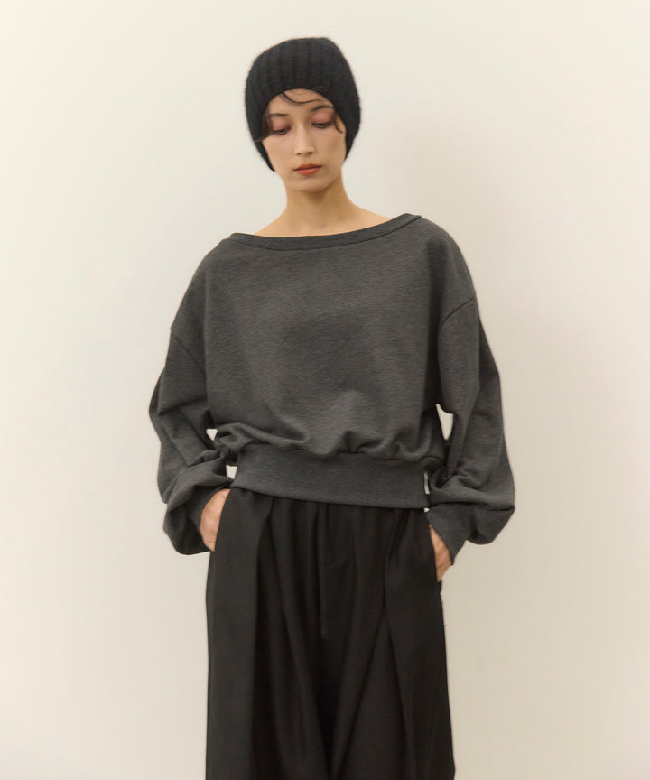 (eliuu)Sweat  Boat Neck Top