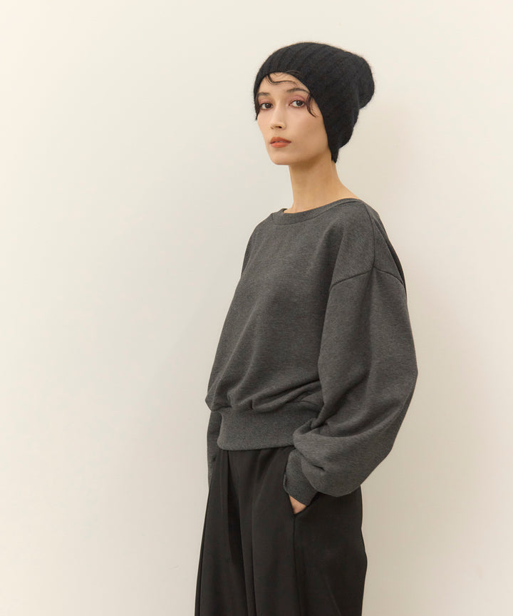 (eliuu)Sweat  Boat Neck Top