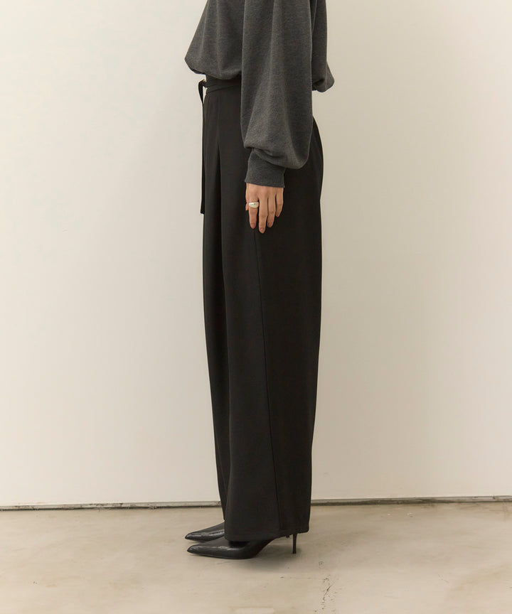 (eliuu)Wrap Belt Wide Slacks