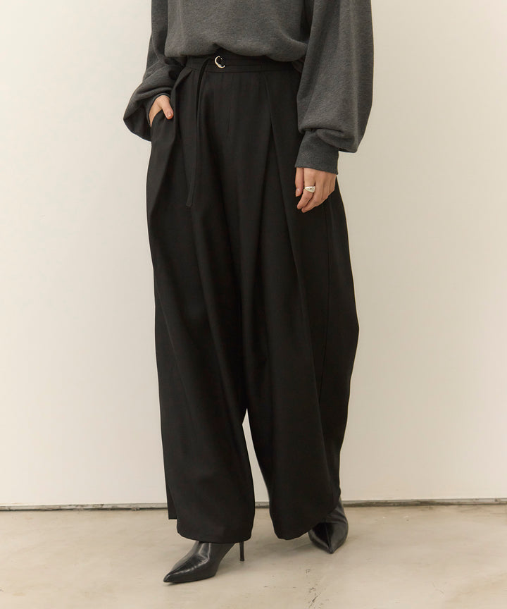 (eliuu)Wrap Belt Wide Slacks