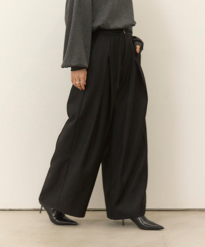 (eliuu)Wrap Belt Wide Slacks