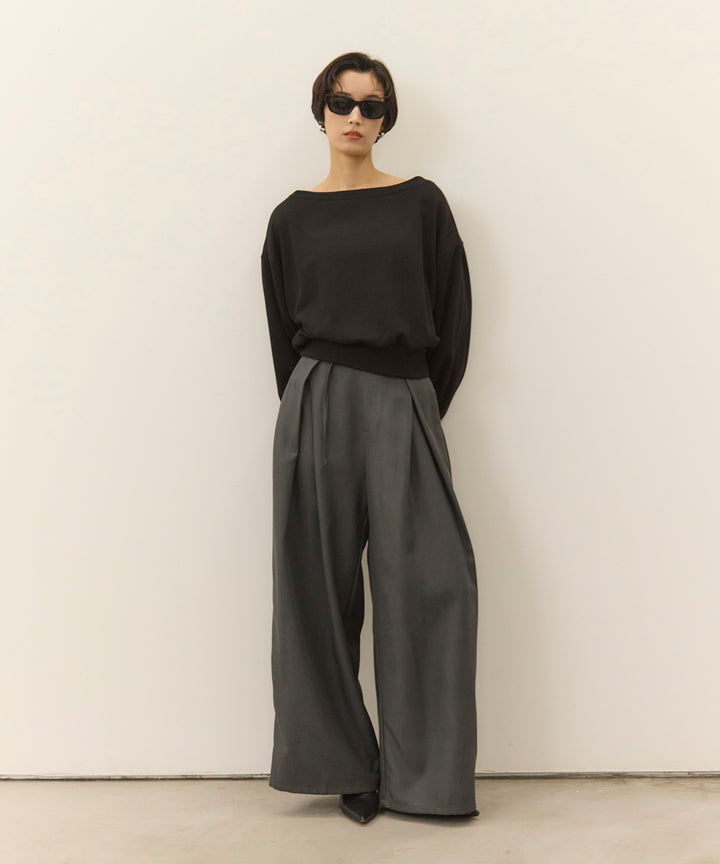 (eliuu)Wrap Belt Wide Slacks