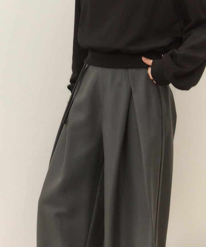 (eliuu)Wrap Belt Wide Slacks