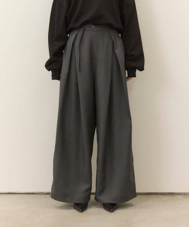 (eliuu)Wrap Belt Wide Slacks