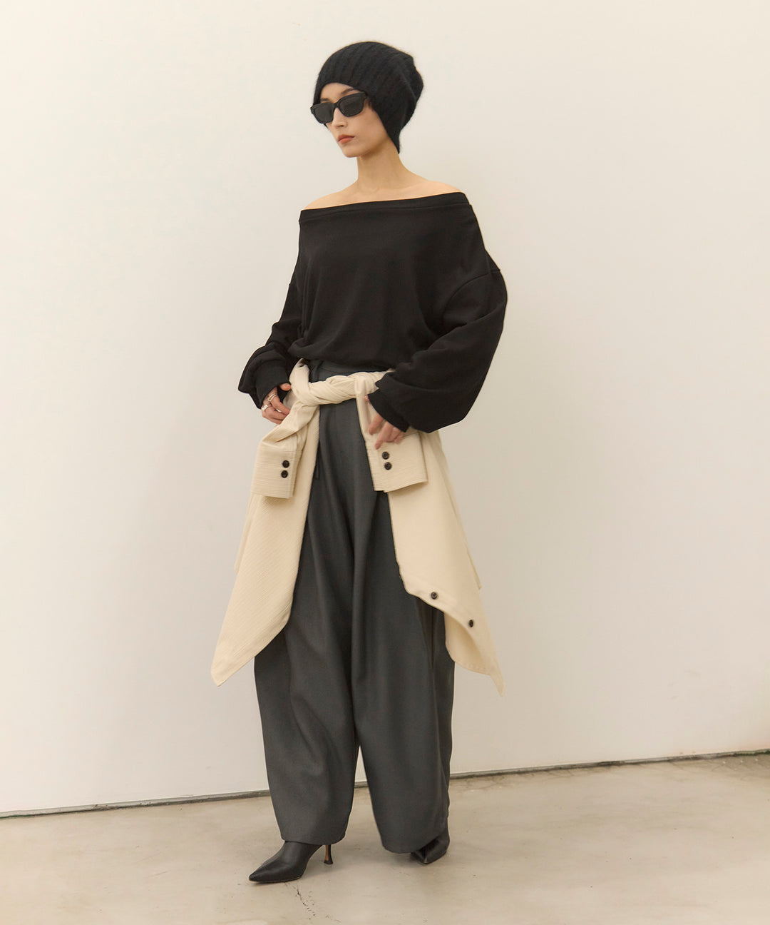 (eliuu)Wrap Belt Wide Slacks