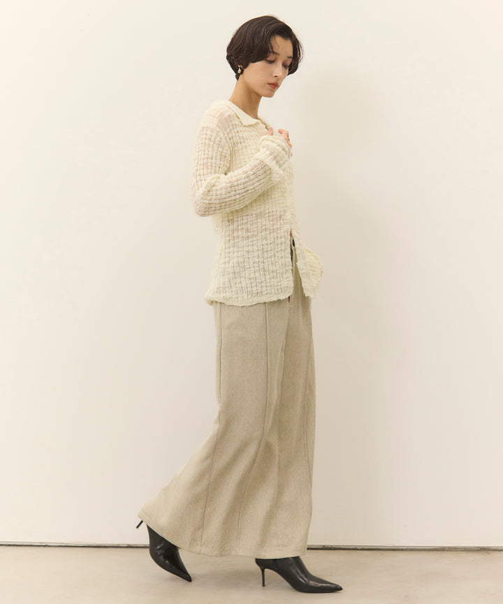 (eliuu)Pintuck Herringbone Skirt