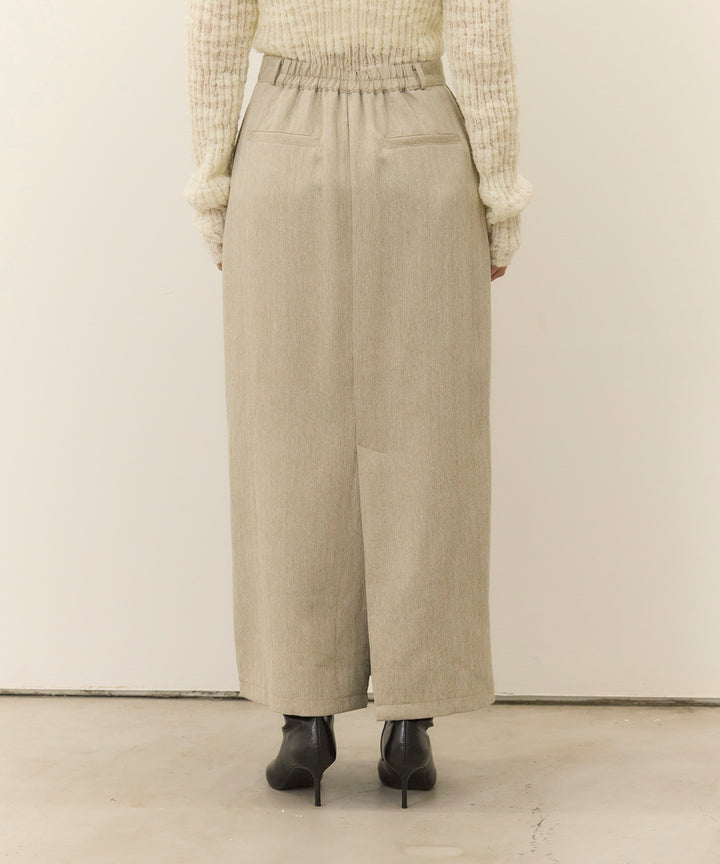 (eliuu)Pintuck Herringbone Skirt