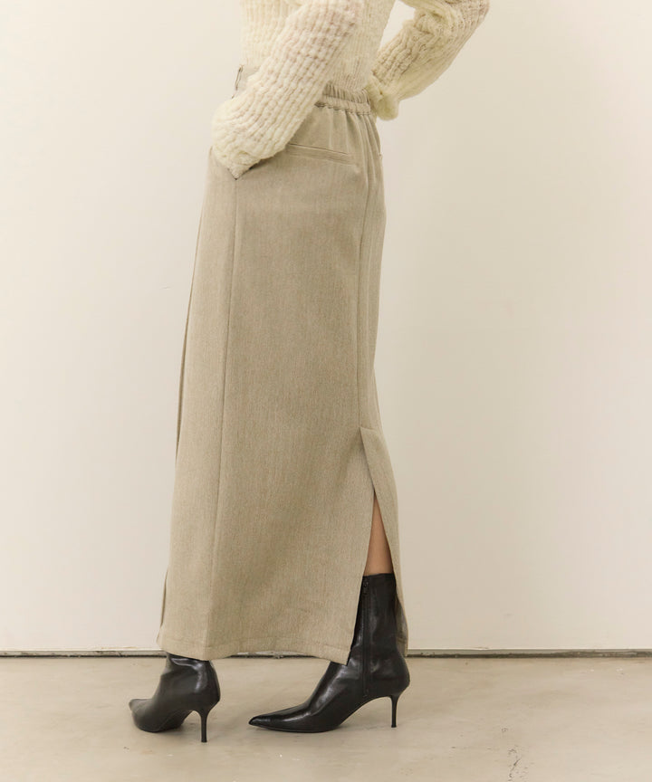 (eliuu)Pintuck Herringbone Skirt