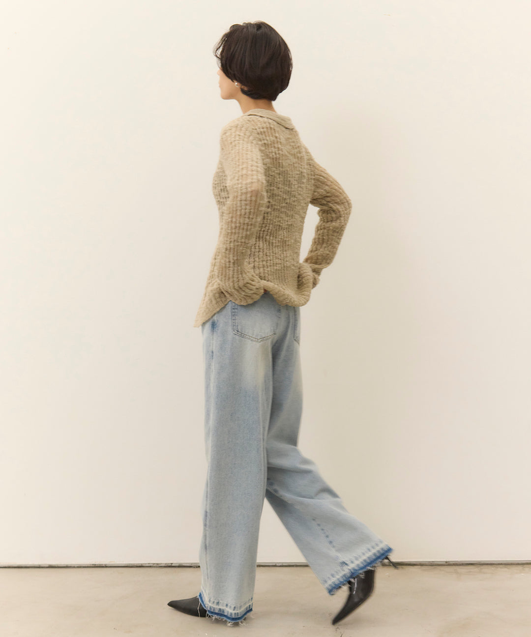 (eliuu)Hem Wash Denim