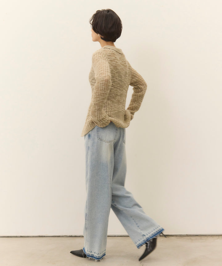 (eliuu)Hem Wash Denim