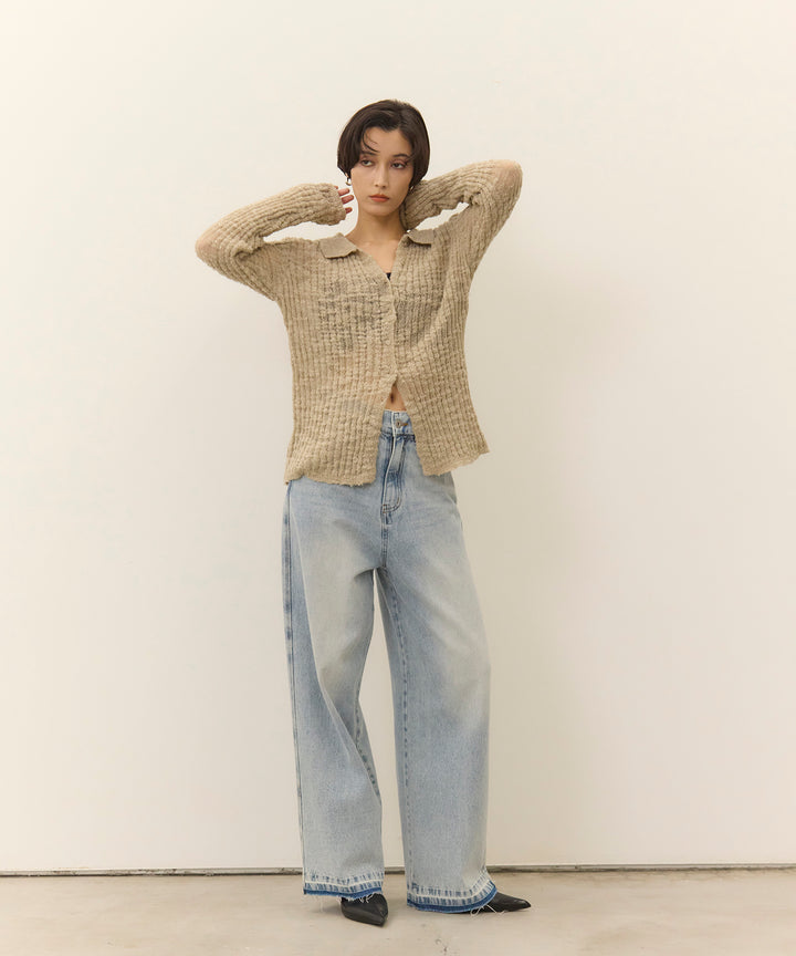 (eliuu)Hem Wash Denim