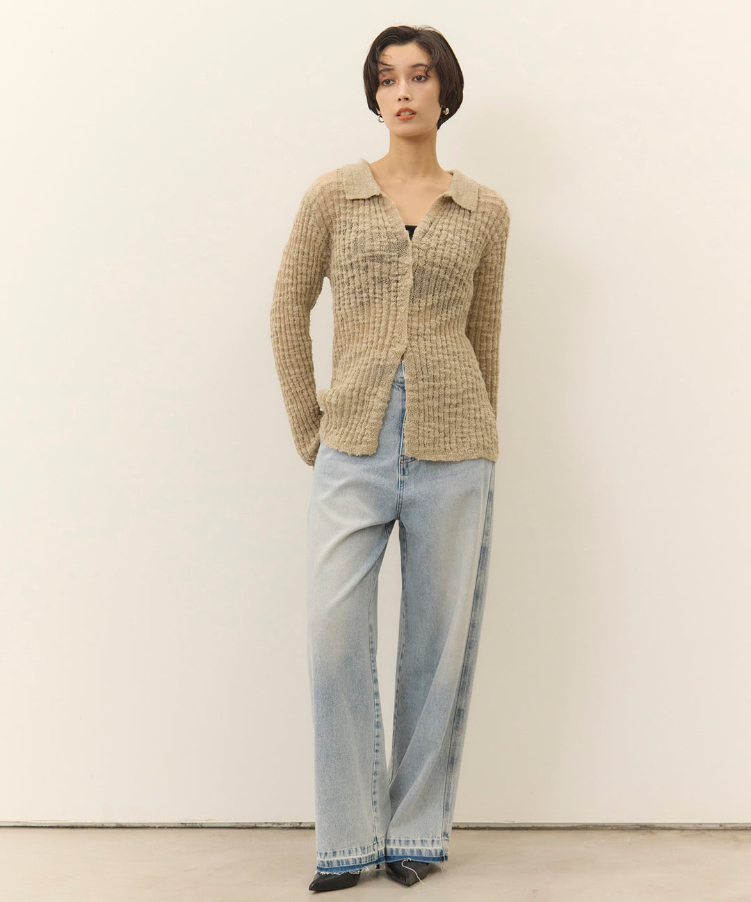(eliuu)Hem Wash Denim