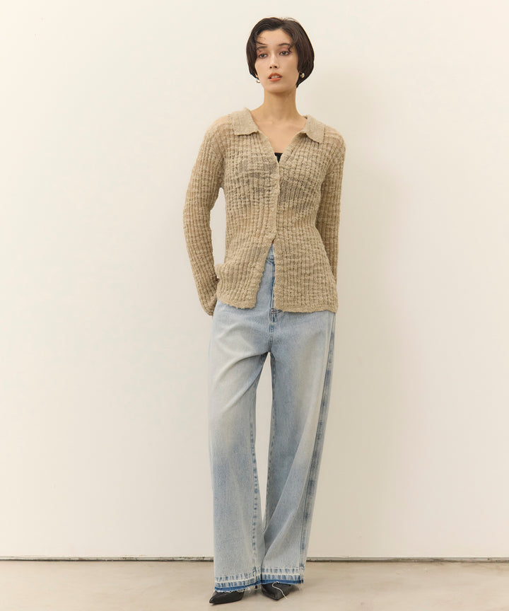 (eliuu)Hem Wash Denim