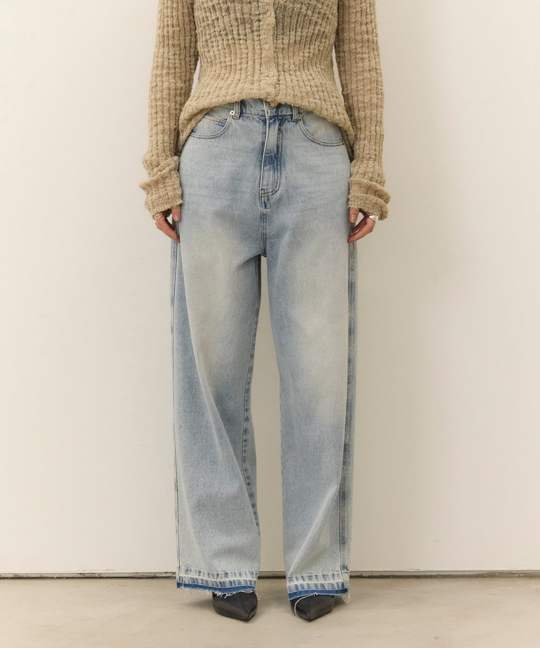(eliuu)Hem Wash Denim