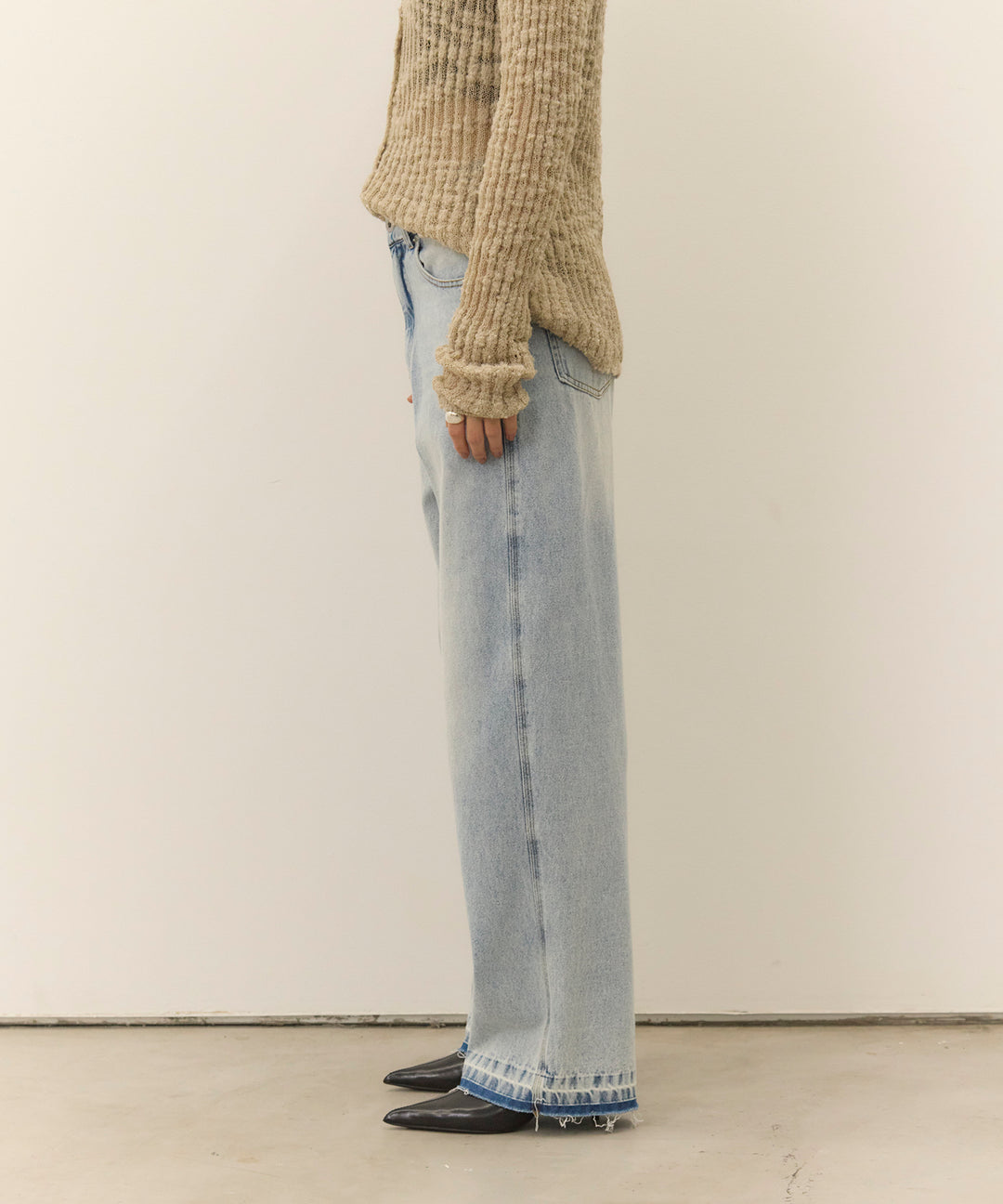 (eliuu)Hem Wash Denim