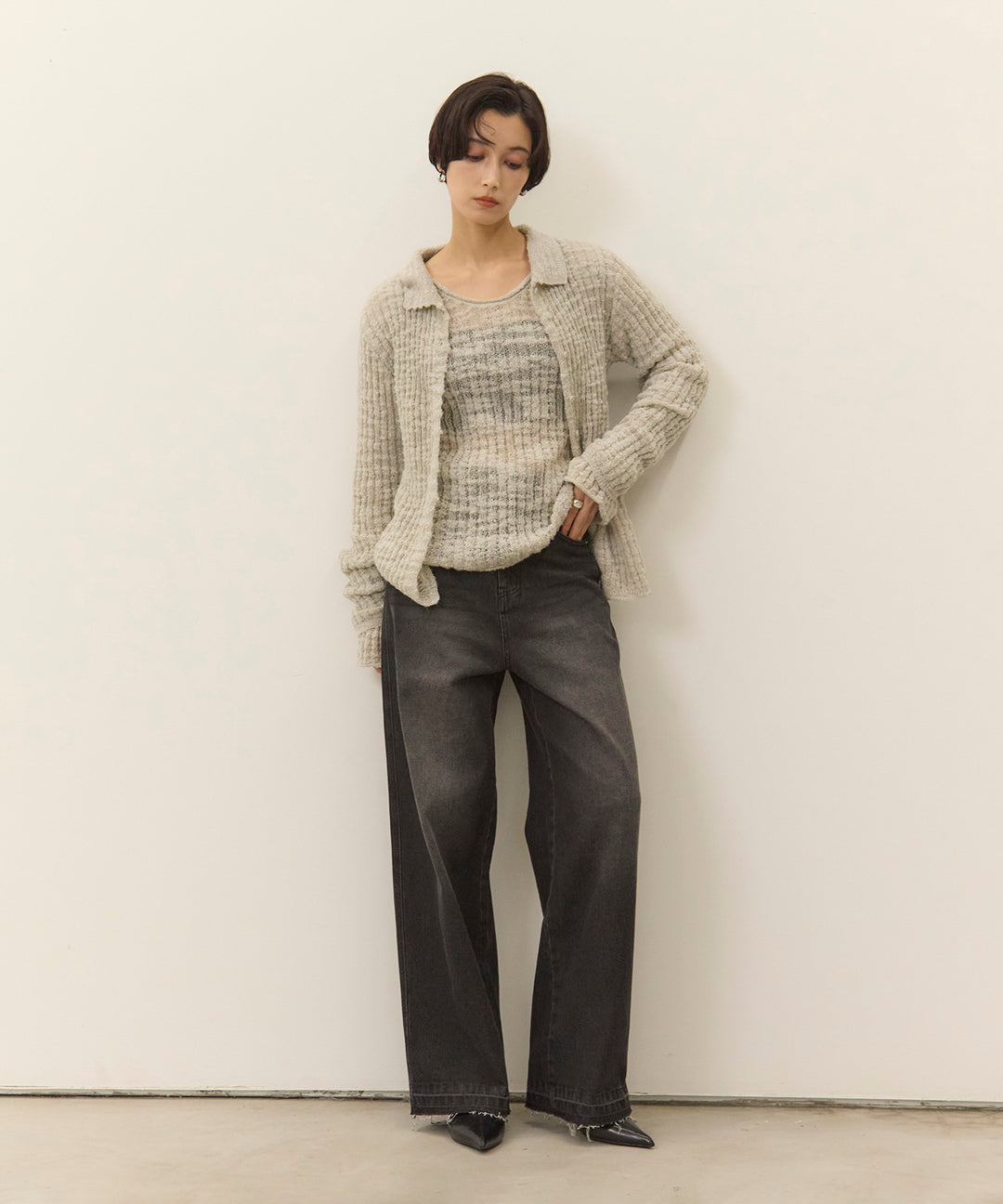 (eliuu)Hem Wash Denim