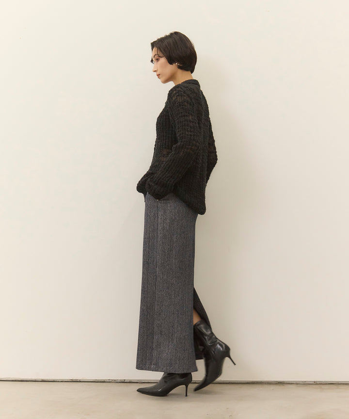 (eliuu)Pintuck Herringbone Skirt