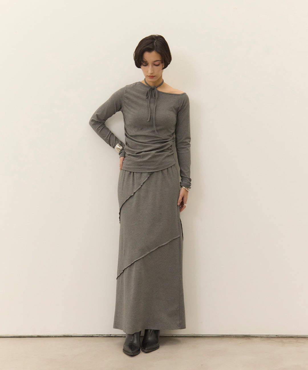 (eliuu)Wave Outseam Skirt