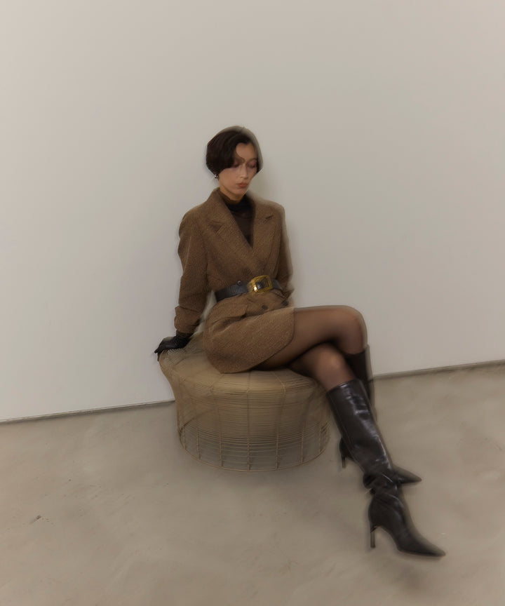 (eliuu)Slub Color Tweed JK