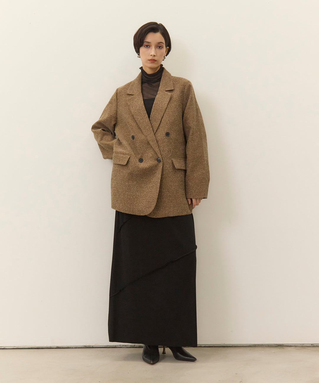(eliuu)Slub Color Tweed JK